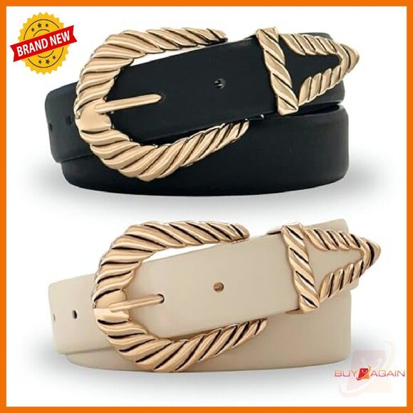 Chunky Gold Western Belt Buckle 2-Pack Women\'s Fashion Accessory main image 8